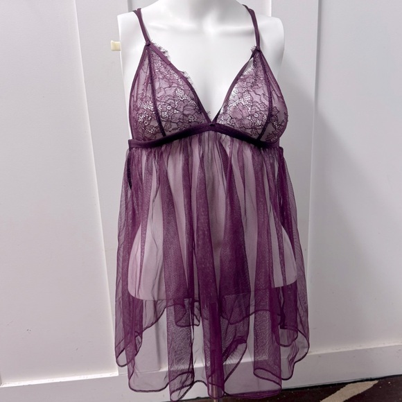 Purple lace lingerie top size M - Picture 1 of 4